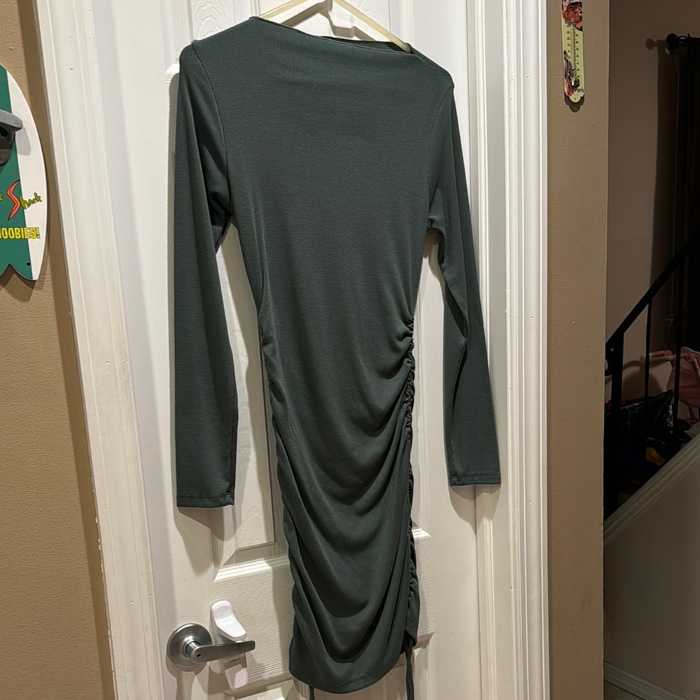 Elegant Green Ruched Dress
